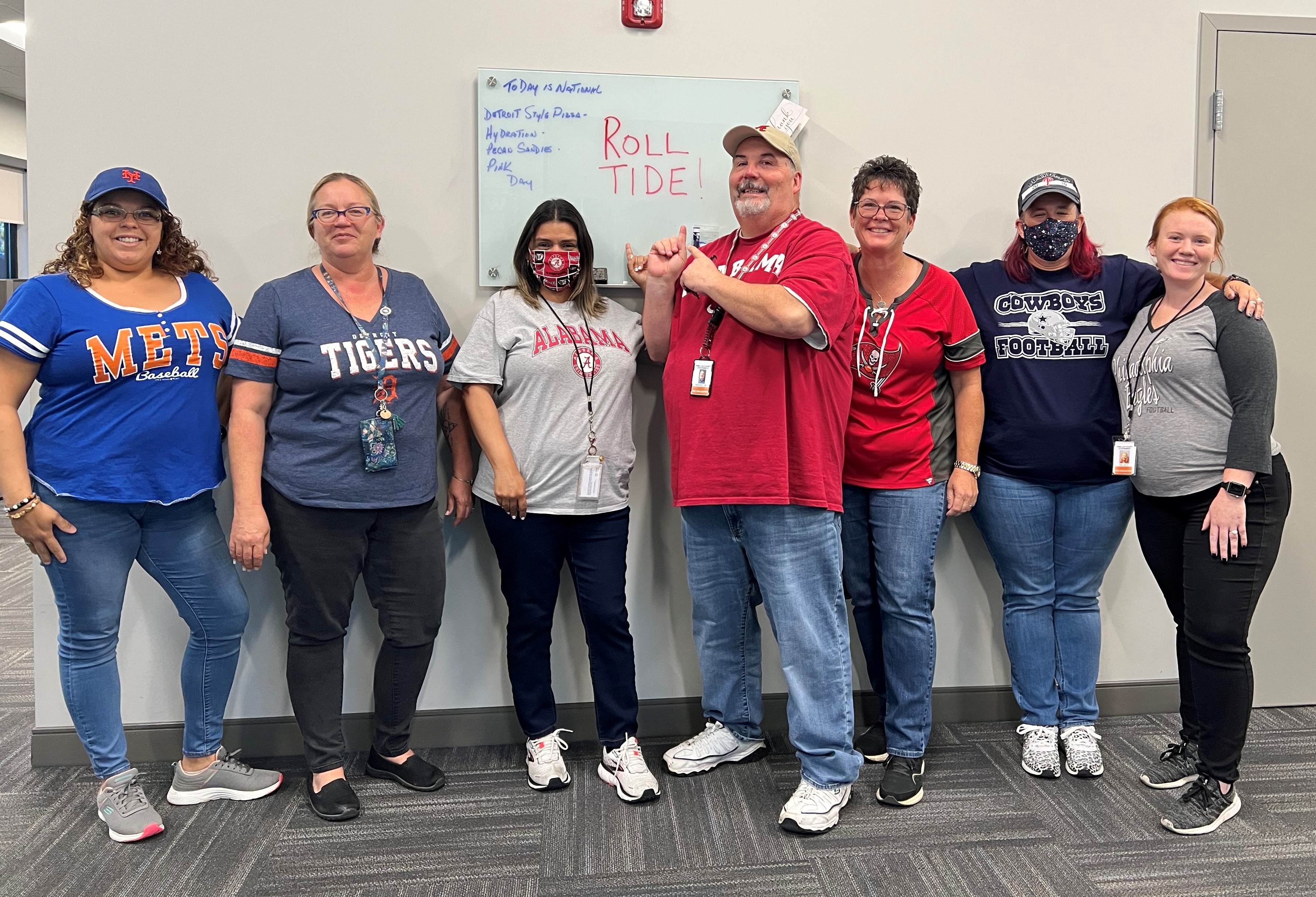 Tax collector employees participating in a "Sports" theme day